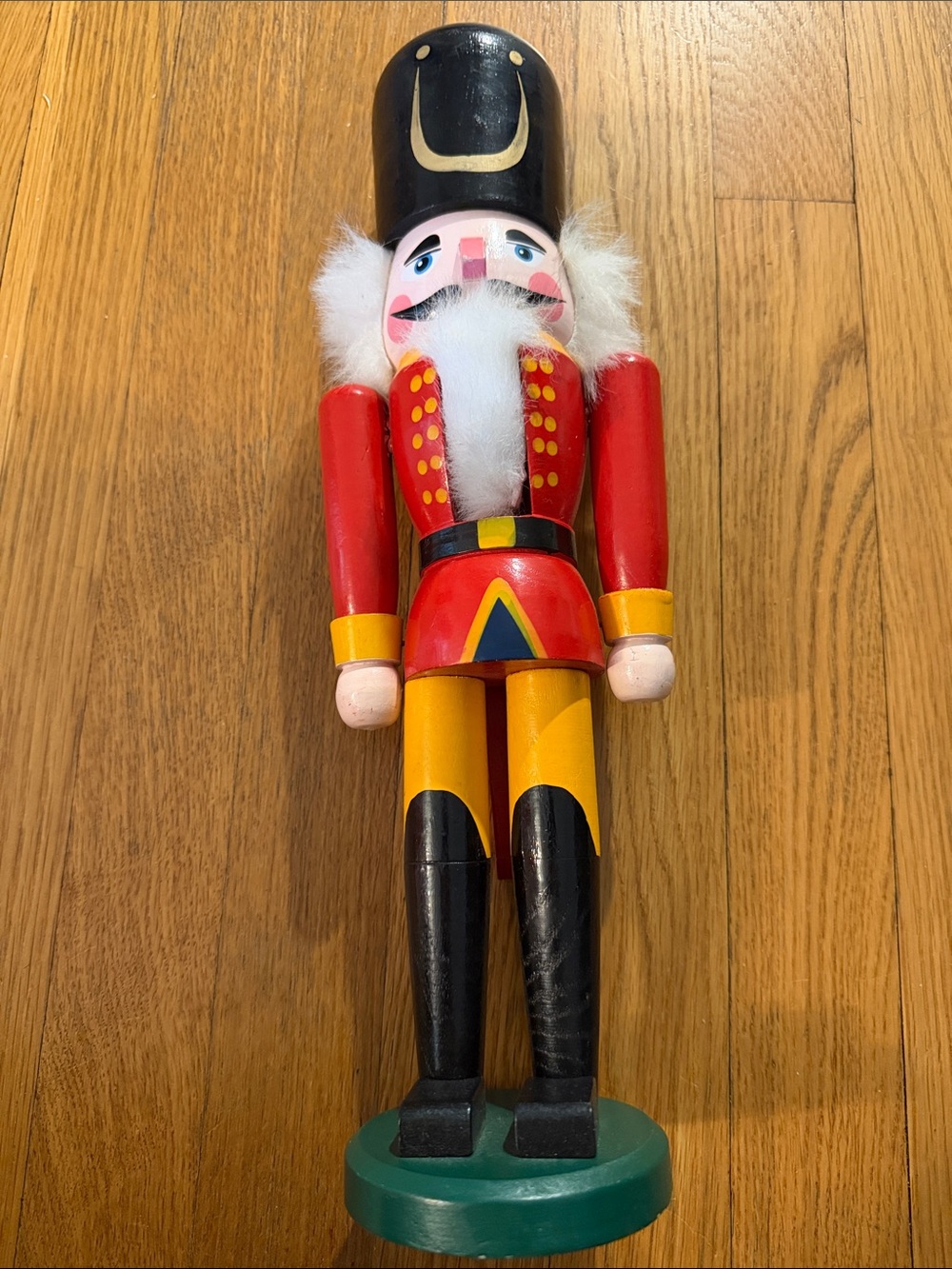 Hand-Painted Wooden Nutcracker in Red, Yellow & Black